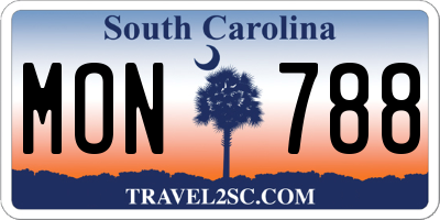 SC license plate MON788