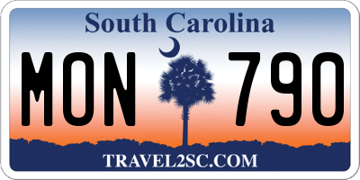 SC license plate MON790