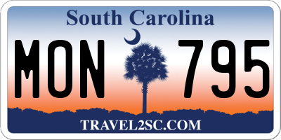 SC license plate MON795