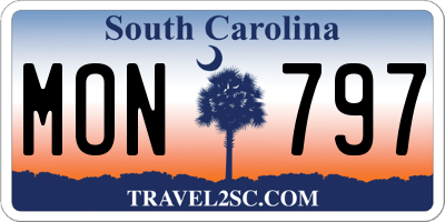 SC license plate MON797