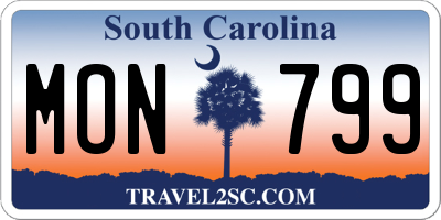 SC license plate MON799