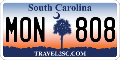 SC license plate MON808