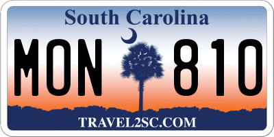 SC license plate MON810