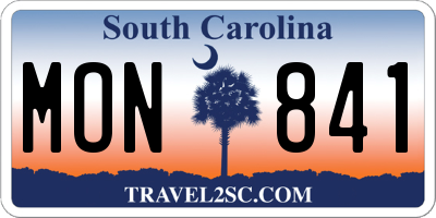 SC license plate MON841