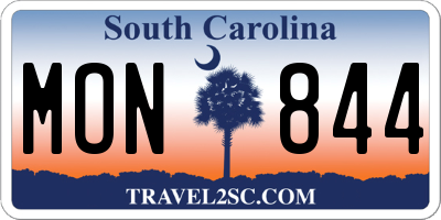 SC license plate MON844