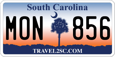 SC license plate MON856