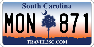 SC license plate MON871