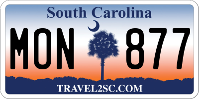 SC license plate MON877