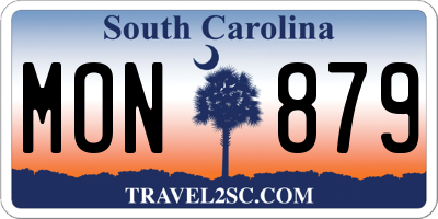 SC license plate MON879