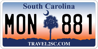 SC license plate MON881