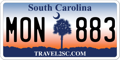 SC license plate MON883