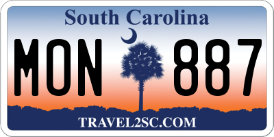 SC license plate MON887