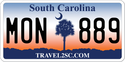 SC license plate MON889