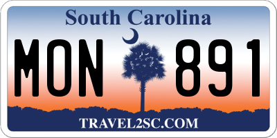 SC license plate MON891