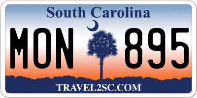 SC license plate MON895