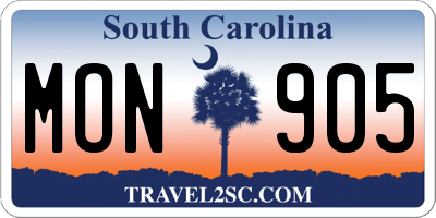 SC license plate MON905