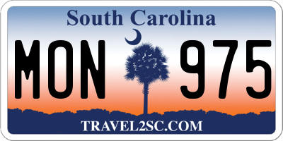SC license plate MON975