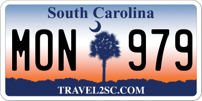 SC license plate MON979