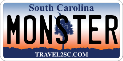 SC license plate MONSTER