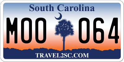 SC license plate MOO064