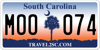 SC license plate MOO074