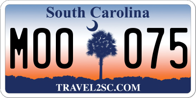 SC license plate MOO075