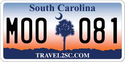 SC license plate MOO081