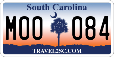 SC license plate MOO084