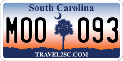 SC license plate MOO093
