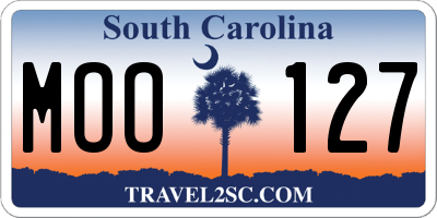 SC license plate MOO127
