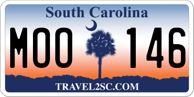 SC license plate MOO146