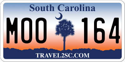 SC license plate MOO164