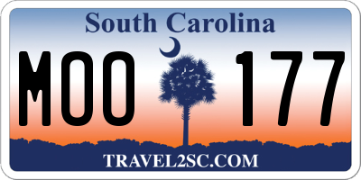 SC license plate MOO177