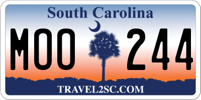 SC license plate MOO244