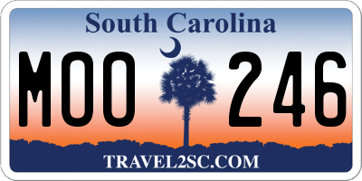 SC license plate MOO246