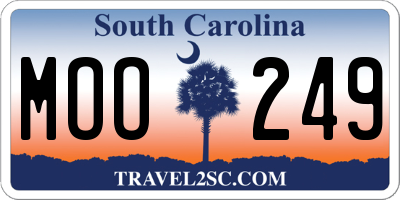 SC license plate MOO249
