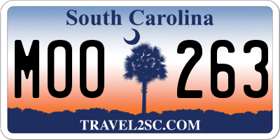 SC license plate MOO263