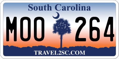 SC license plate MOO264