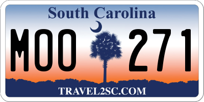 SC license plate MOO271