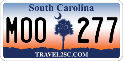 SC license plate MOO277