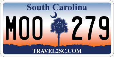 SC license plate MOO279