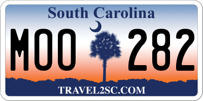 SC license plate MOO282