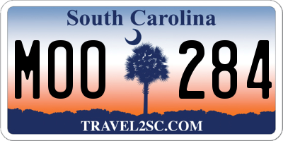 SC license plate MOO284