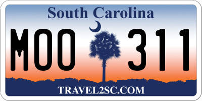 SC license plate MOO311