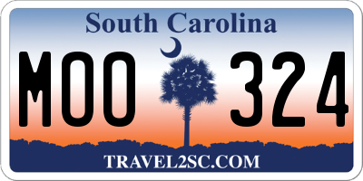 SC license plate MOO324