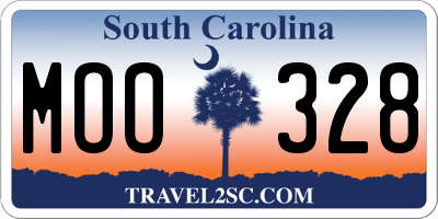 SC license plate MOO328