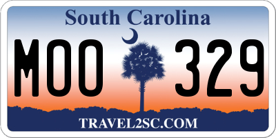 SC license plate MOO329