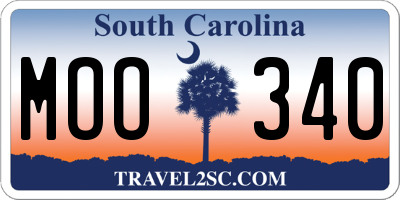 SC license plate MOO340