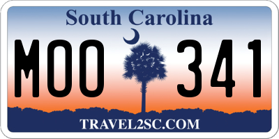 SC license plate MOO341