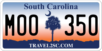 SC license plate MOO350
